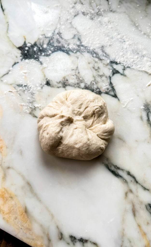 dough shaped into a ball